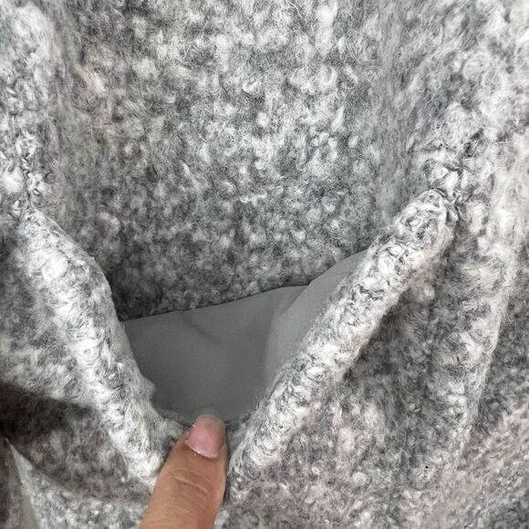 ZAC Posen Bouclé Wool Blend Coat Women Gray Size 10 Longline Textured Jacket - Picture 8 of 16
